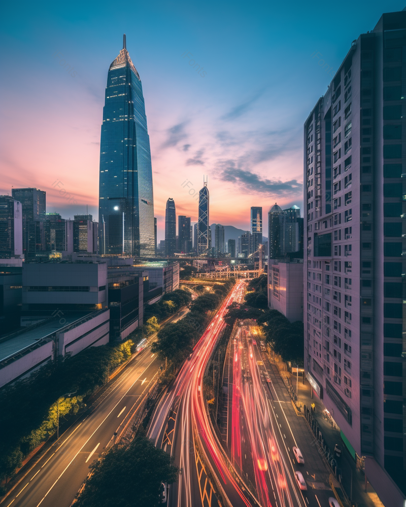 夜幕降临现代城市高楼建筑群摄影实拍图,高清,摄影图,摄影图片,图片大全,摄影图免费下载